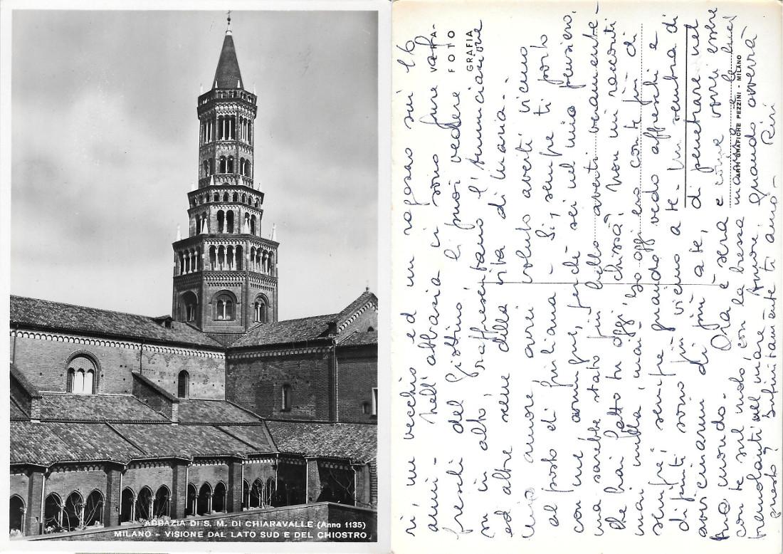 Milano. Abbazia di S.M. Chiaravalle. Lato sud e chiostro. Scritta