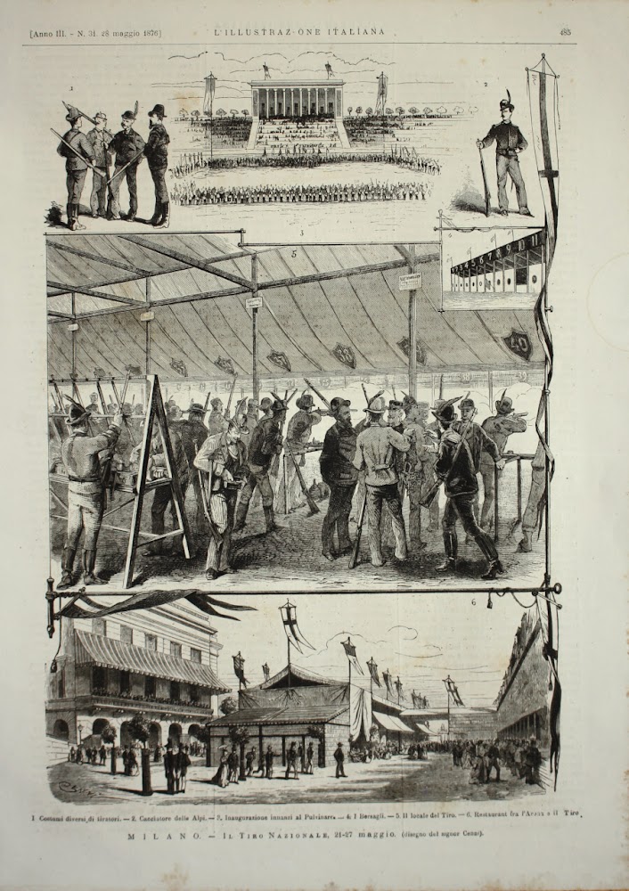 Milano. Il Tiro Nazionale del 21-27 maggio. Stampa 1876