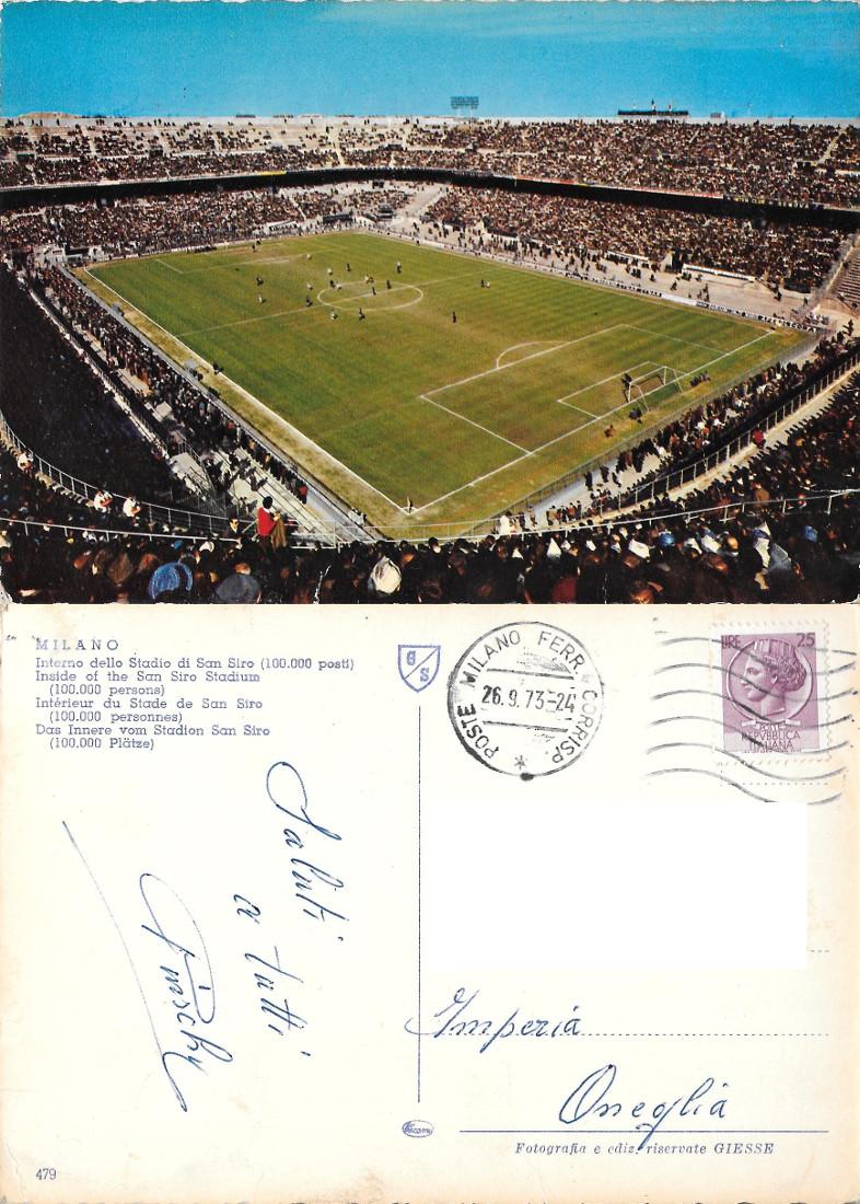 Milano. Interno dello Stadio di San Siro (100.000 posti). Viaggiata …