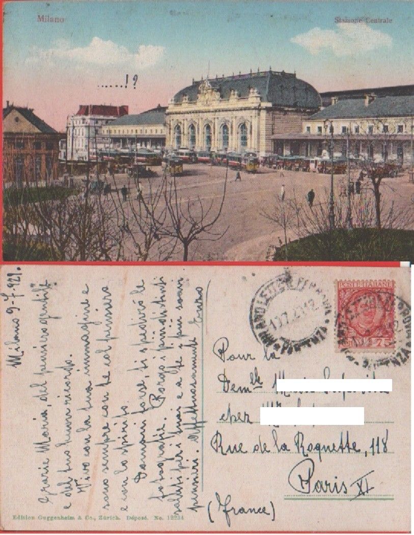 Milano. Stazione centrale. Viaggiata 1927