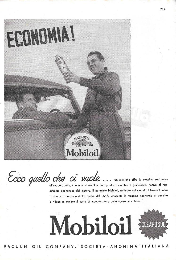 Mobiloil. Ecco quello che ci vuole. Advertising 1936