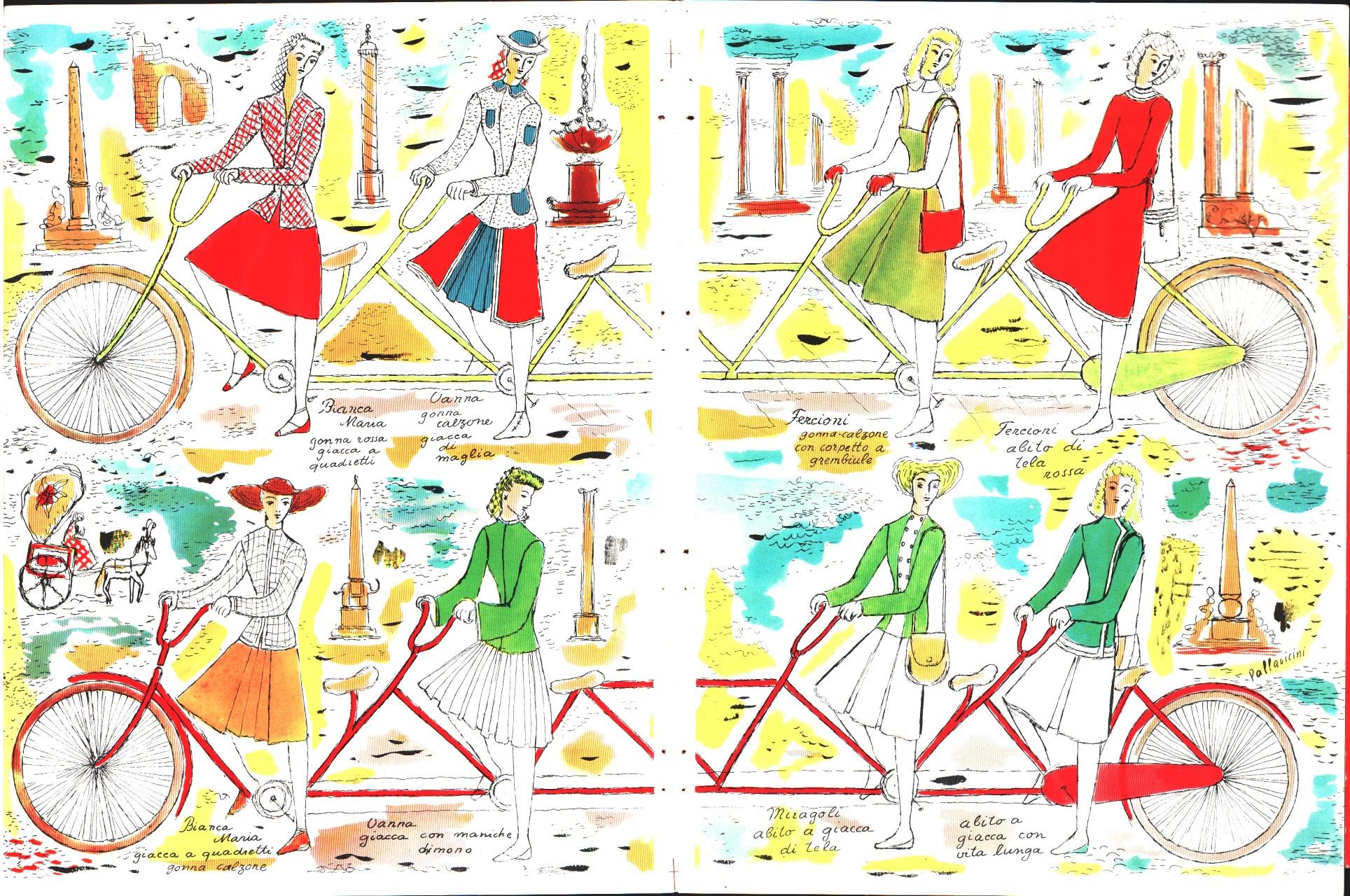 Modelli per bicicletta. Illustratore Pallavicini. 1942