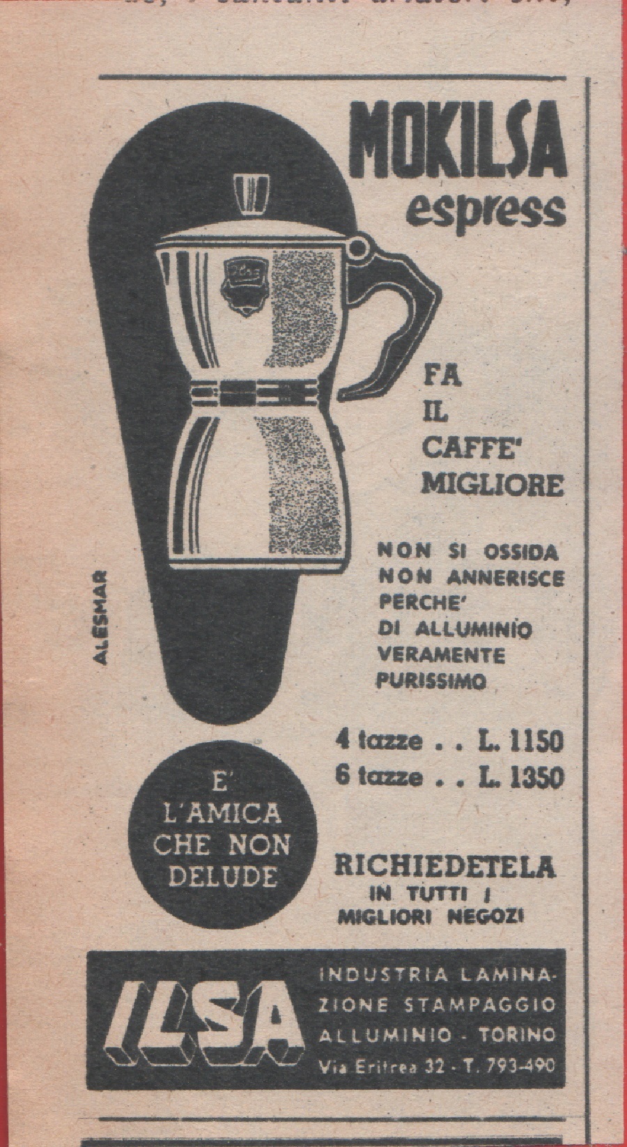 Mokilsa. Ilsa. Advertising 1959