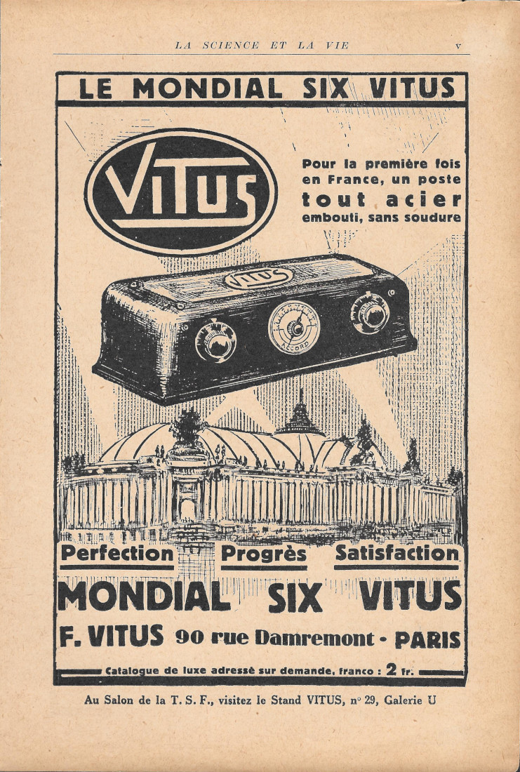 Mondial Six Vitus - Advertising 1928