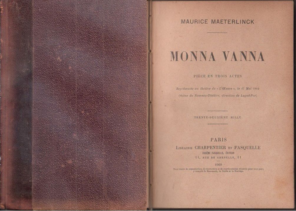 Monna Vanna. Piéce en trois actes - Maurice Maeterlinck