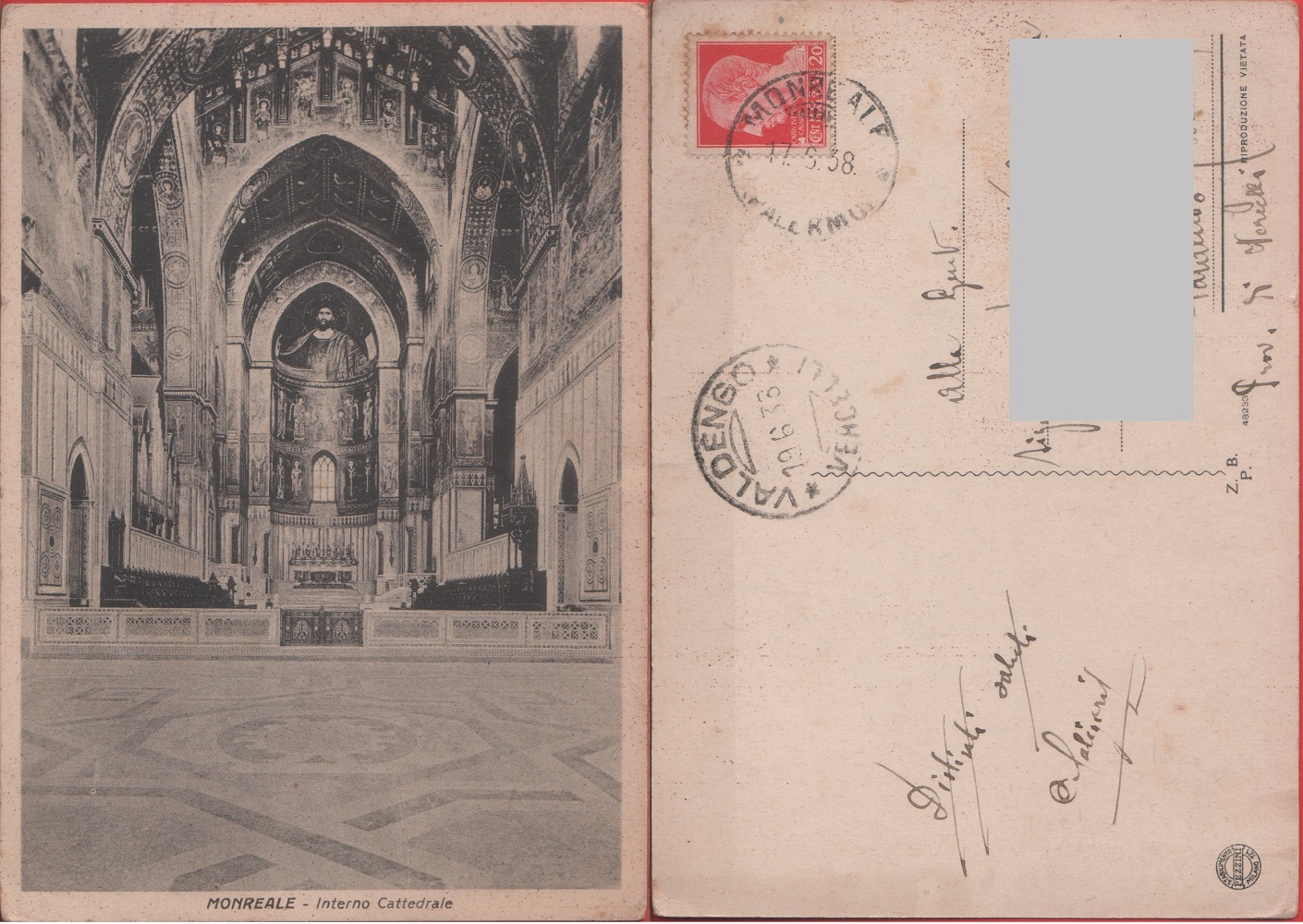 Monreale. Interno Cattedrale. Viaggiata 1938