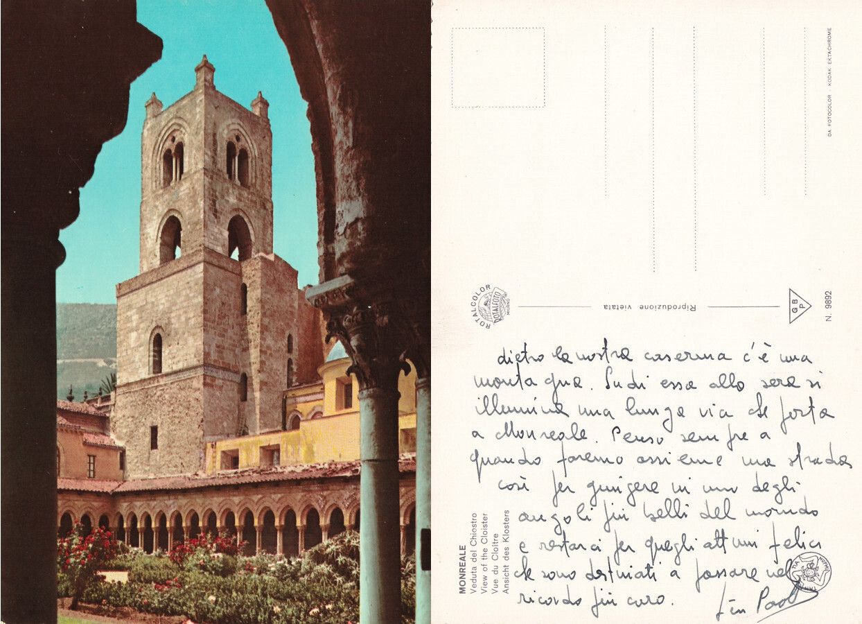 Monreale (PA). Veduta del Chiostro. Non viaggiata