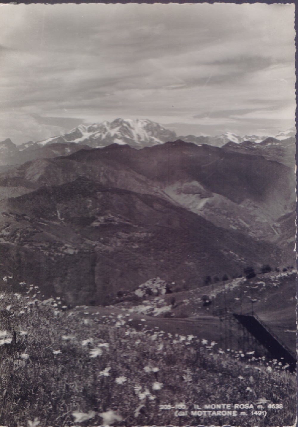 Monte Rosa dal Mottarone. Non viaggiata