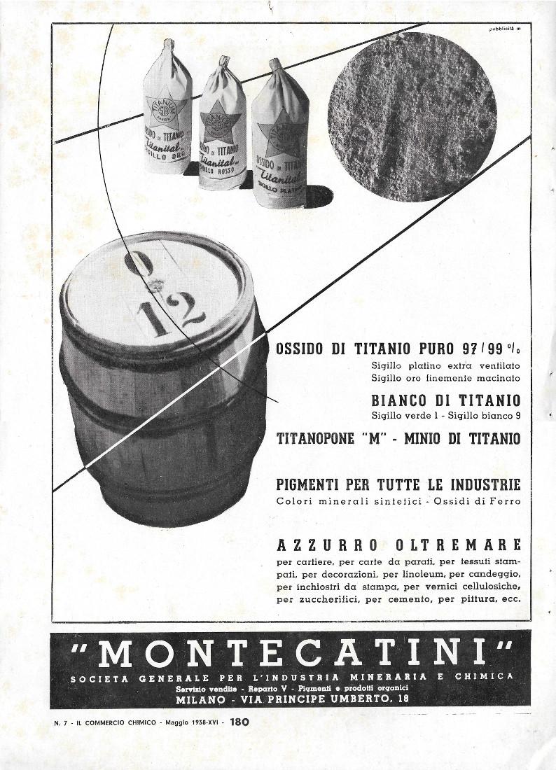 Montecatini. Società generale per l'Industria Mineraria e Chimica. Advertising 1938