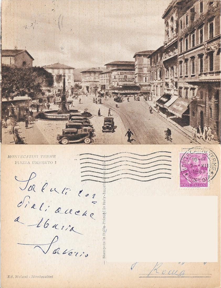 Montecatini Terme. Piazza Umberto. Viaggiata 1963