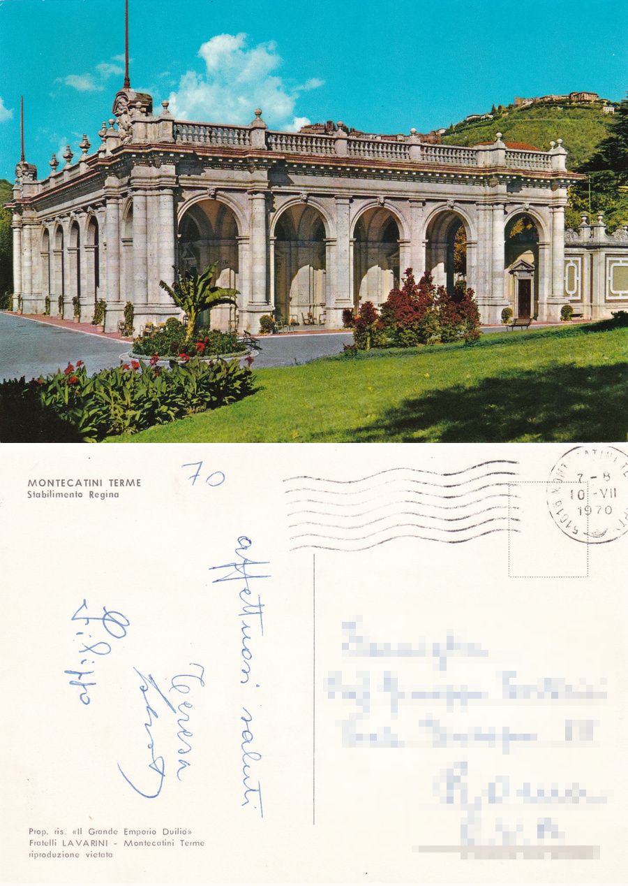 Montecatini Terme. Stabilimento Regina. Viaggiata 1970