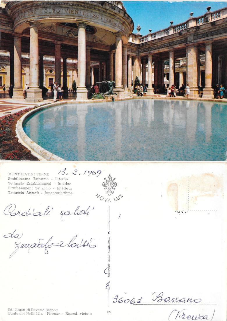 Montecatini Terme. Stabilimento Tettuccio. Interno. Viaggiata 1969