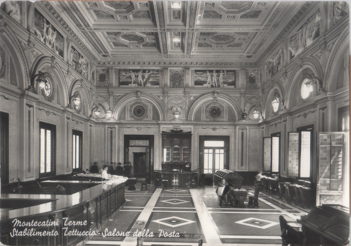 Montecatini terme. Stabilimento Tettutccio. Salone della Posta. Viaggiata 1960