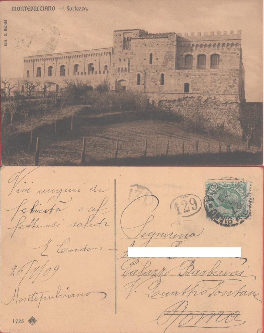 Montepulciano. Fortezza. Viaggiata 1909