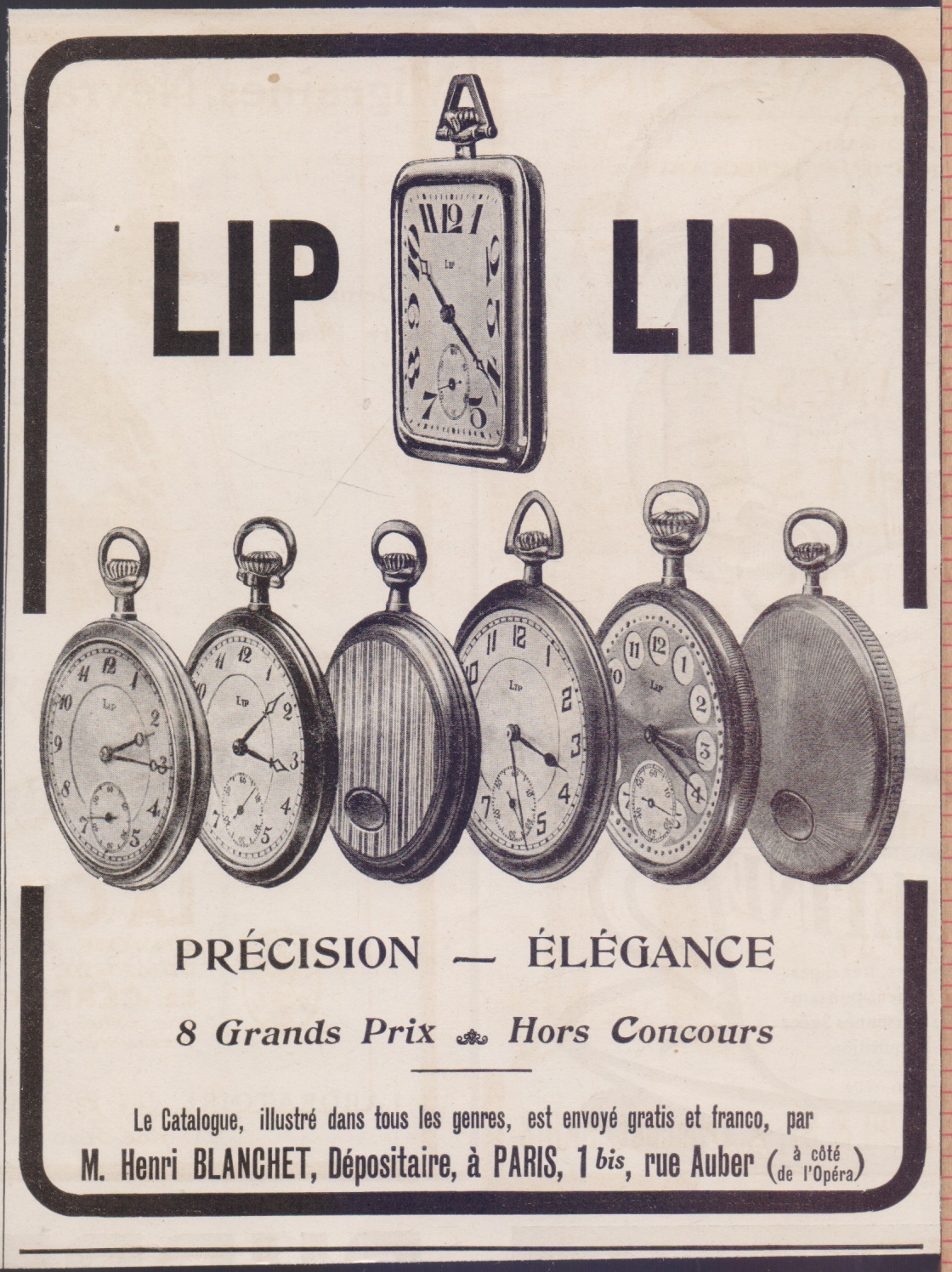 Montres Lip. Advertising 1923