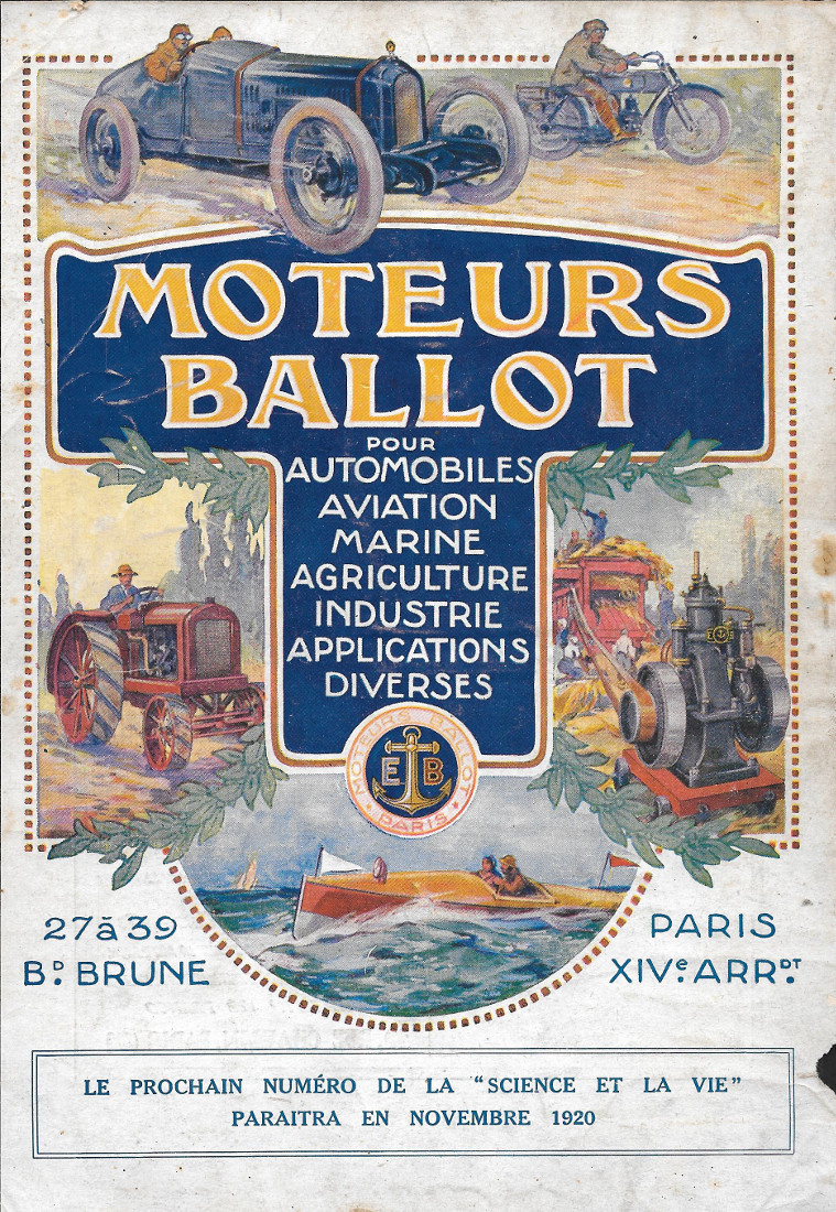 Moteurs Ballot - Advertising 1920