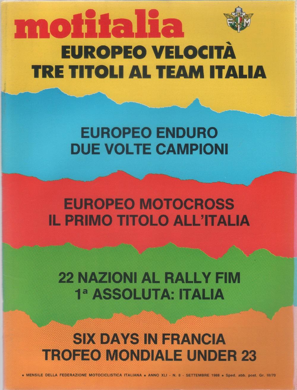Motitalia. Anno XLI. n. 8, 1988