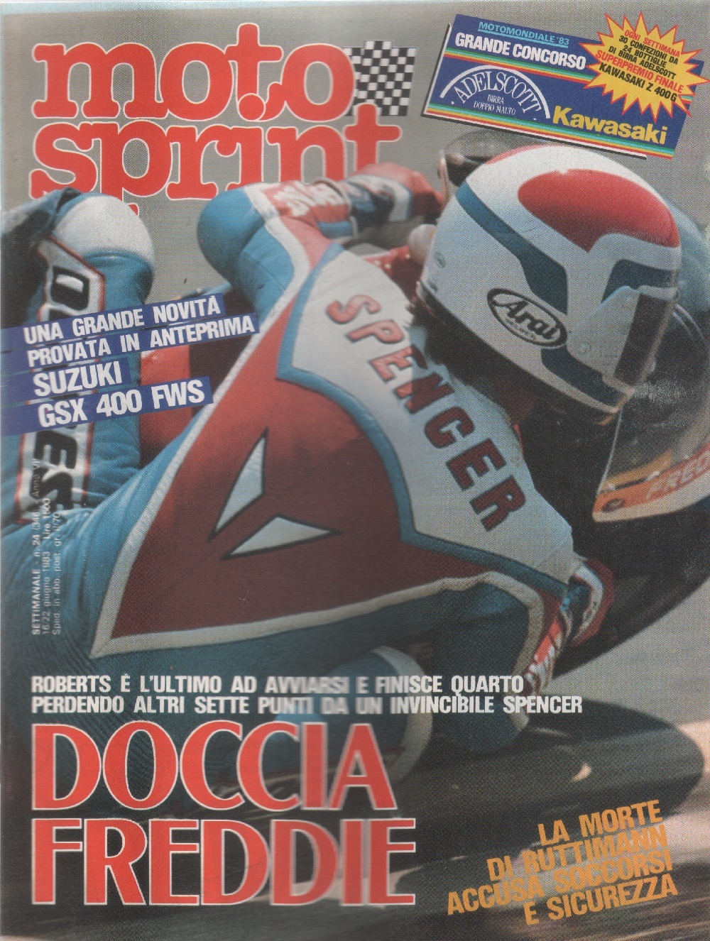 Moto sprint. n. 24 - 1983. Doccia Freddie; Suzuki GSX …