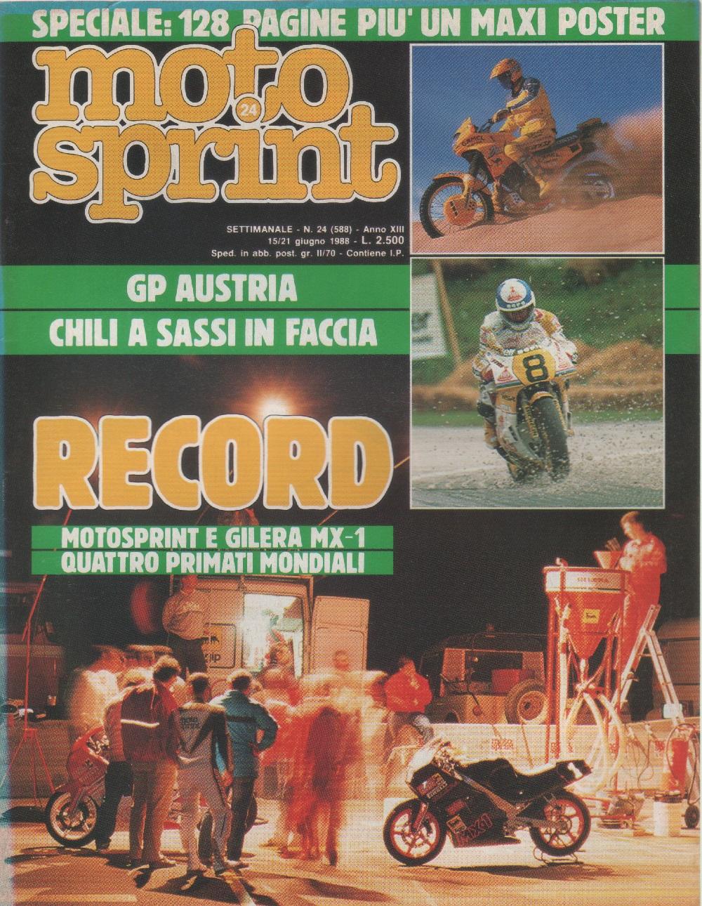 Moto sprint. n. 24 - 1988. GP Austria; Gilera MX-1