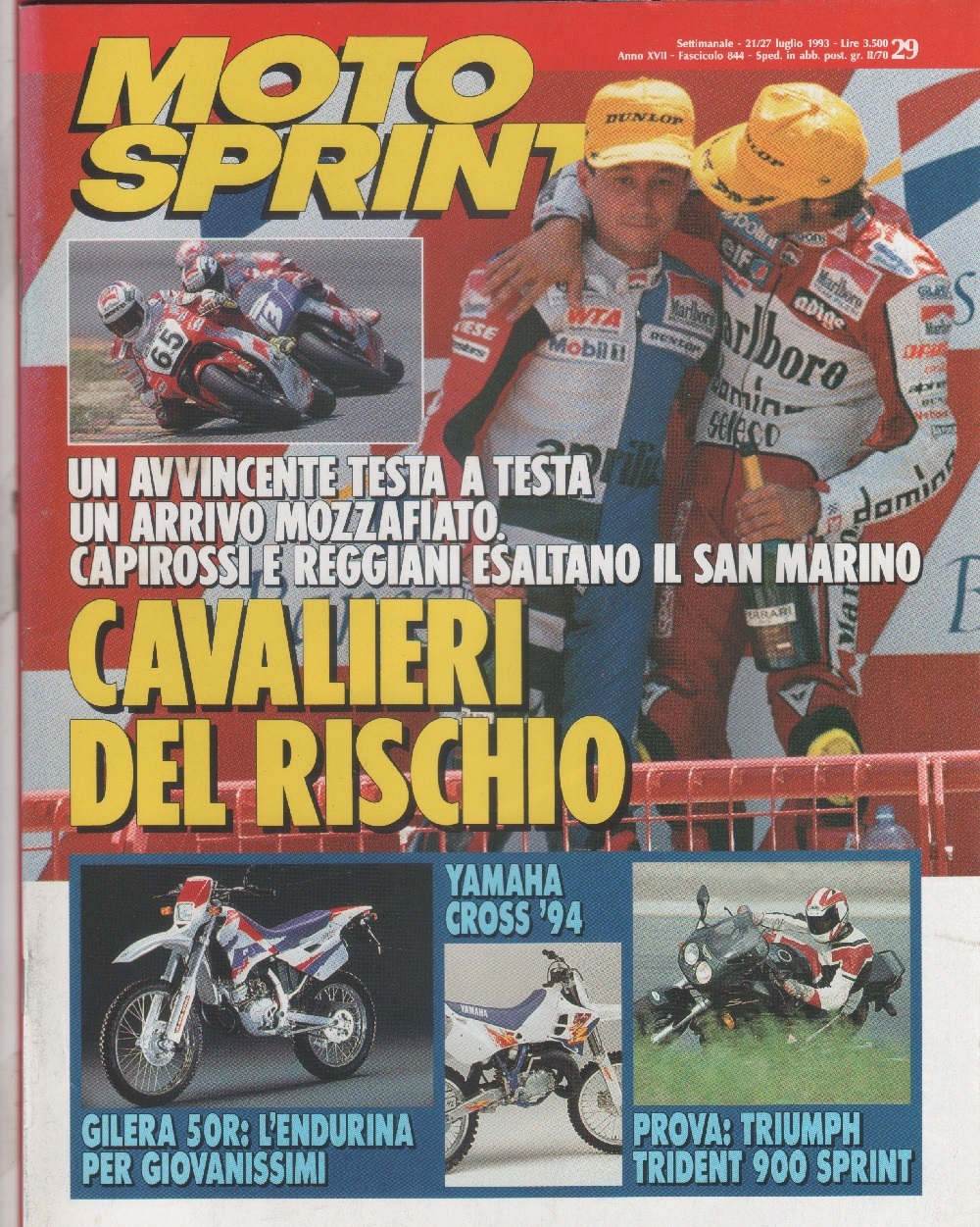 Moto sprint. n. 29 - 1993. Gilera 50R; Triumph Trident …