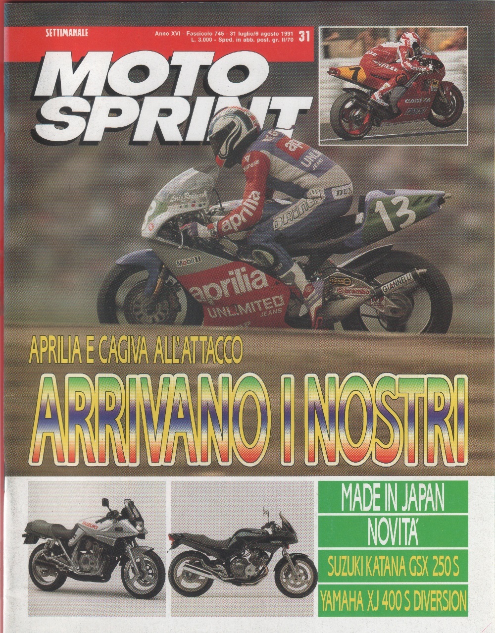 Moto sprint. n. 31 - 1991. Suzuki GSX 250S, Yamaha …