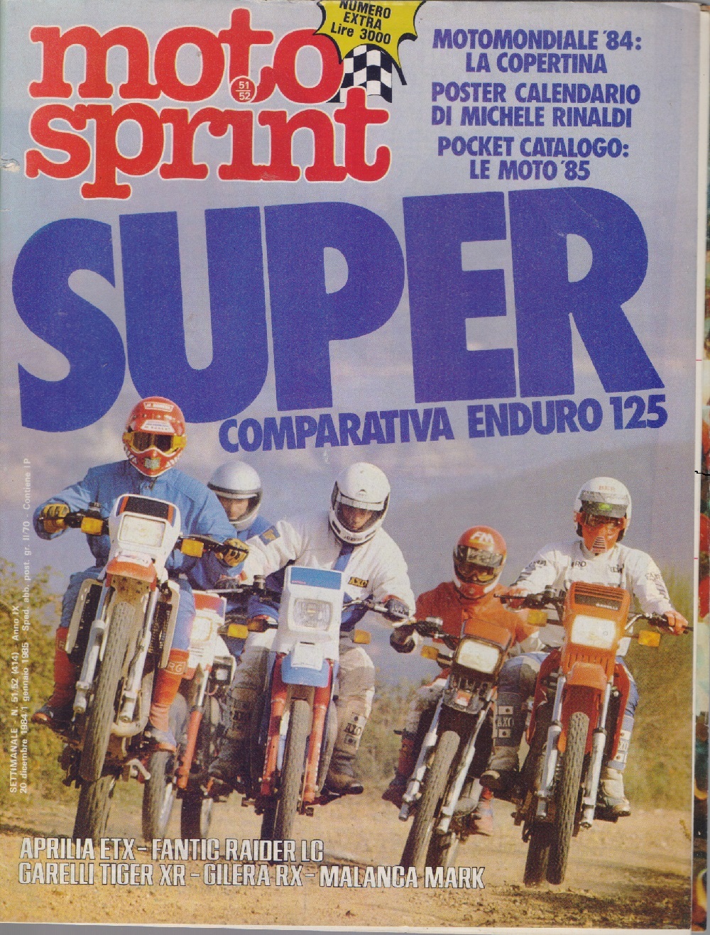 Moto sprint. n. 51/52- 1985. Super Comparativa Enduro 125