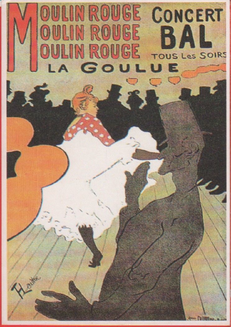 Moulin Rouge. Riproduzione manifesto d'epoca. Non viaggiata