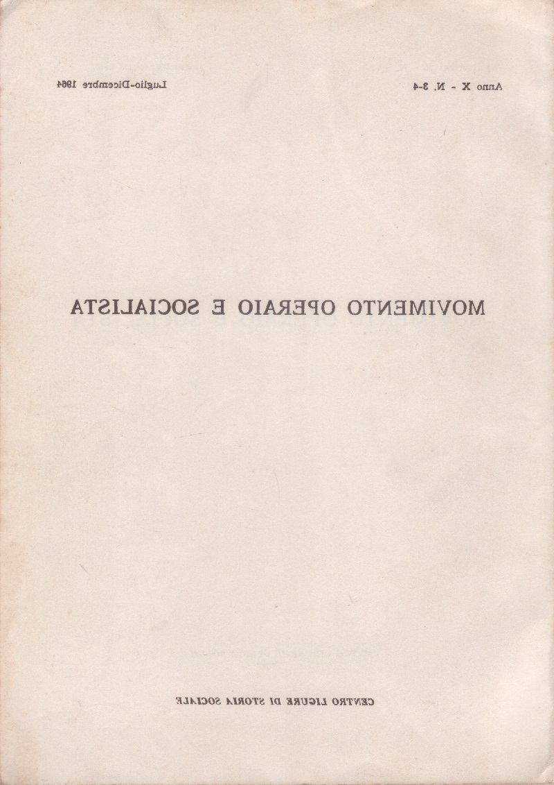 Movimento operaio e socialista. n, 3/4. 1964, anno X