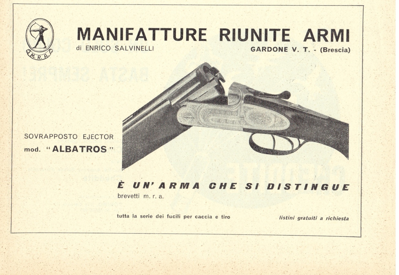 MRA Manifatture Riunite Armi. Gardone Valtrompia. Advertising 1963
