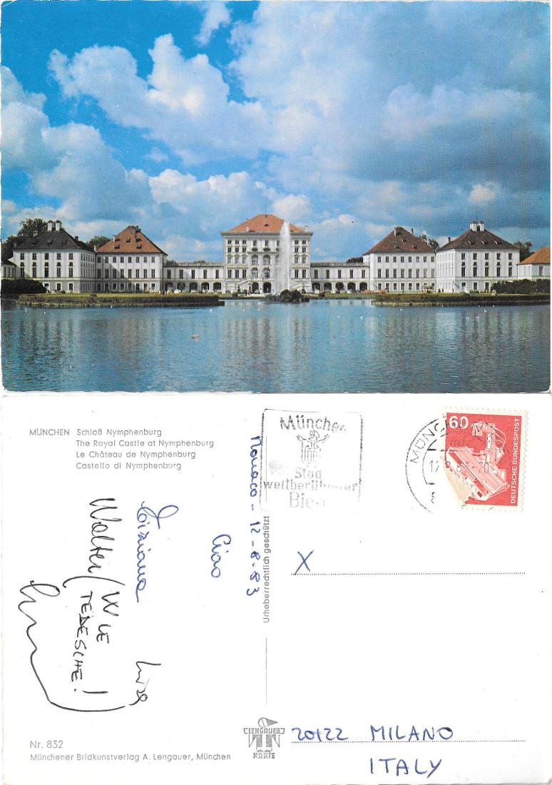 Munchen. Schloss Nymphenburg. Viaggiata 1983