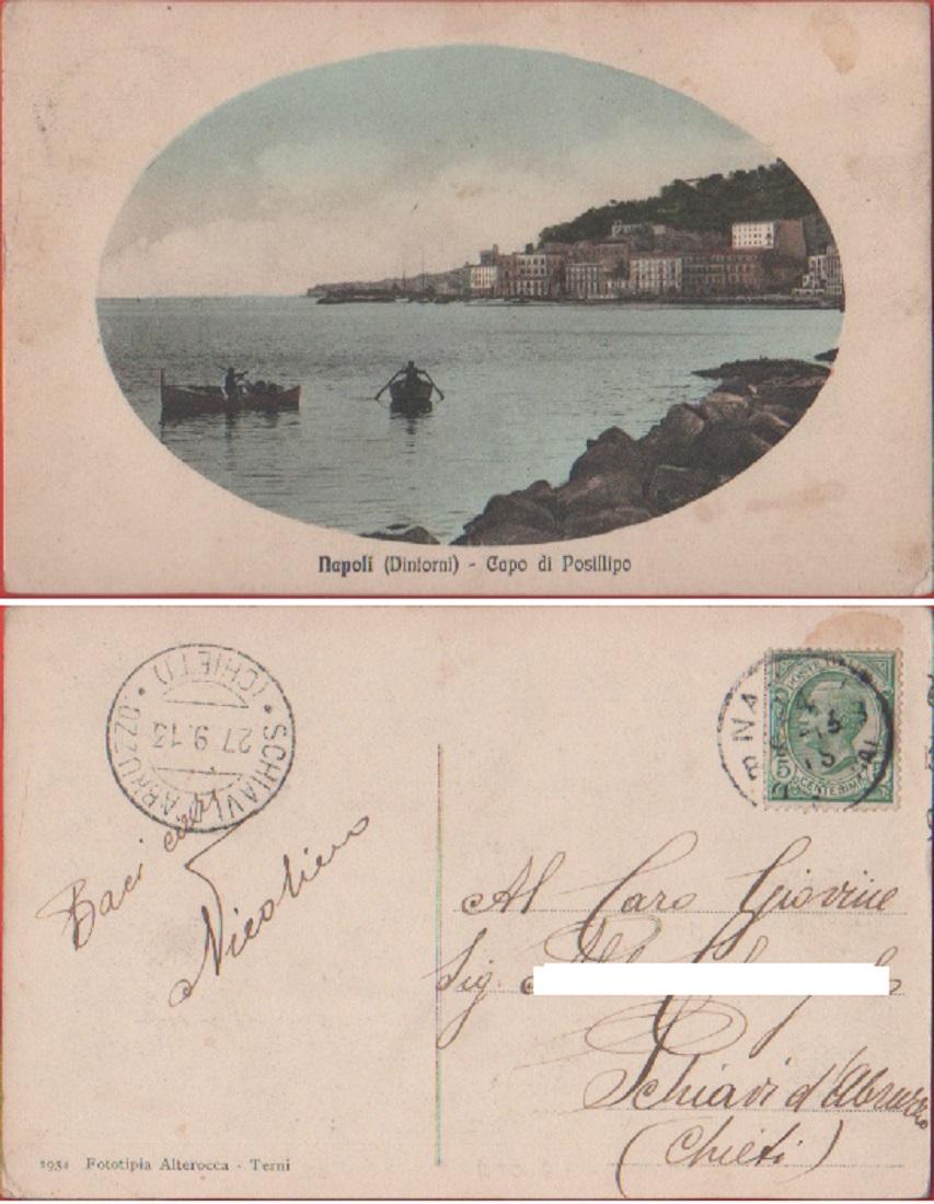 Napoli (dintorni). Capo di Posillipo. Viaggiata 1913. Barche