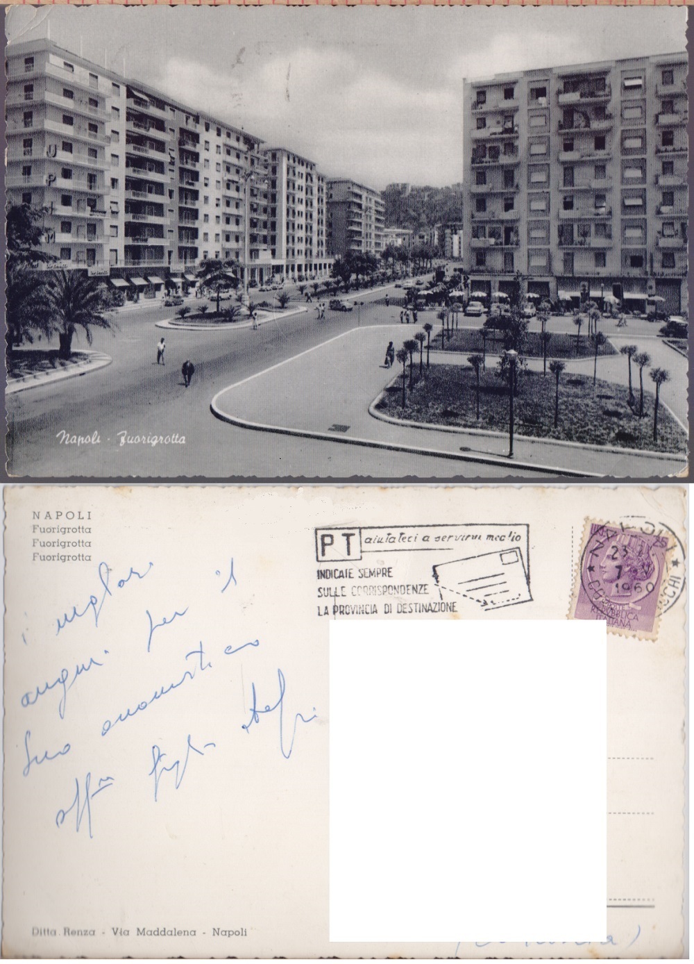 Napoli. Fuorigrotta. Viaggiata 1960