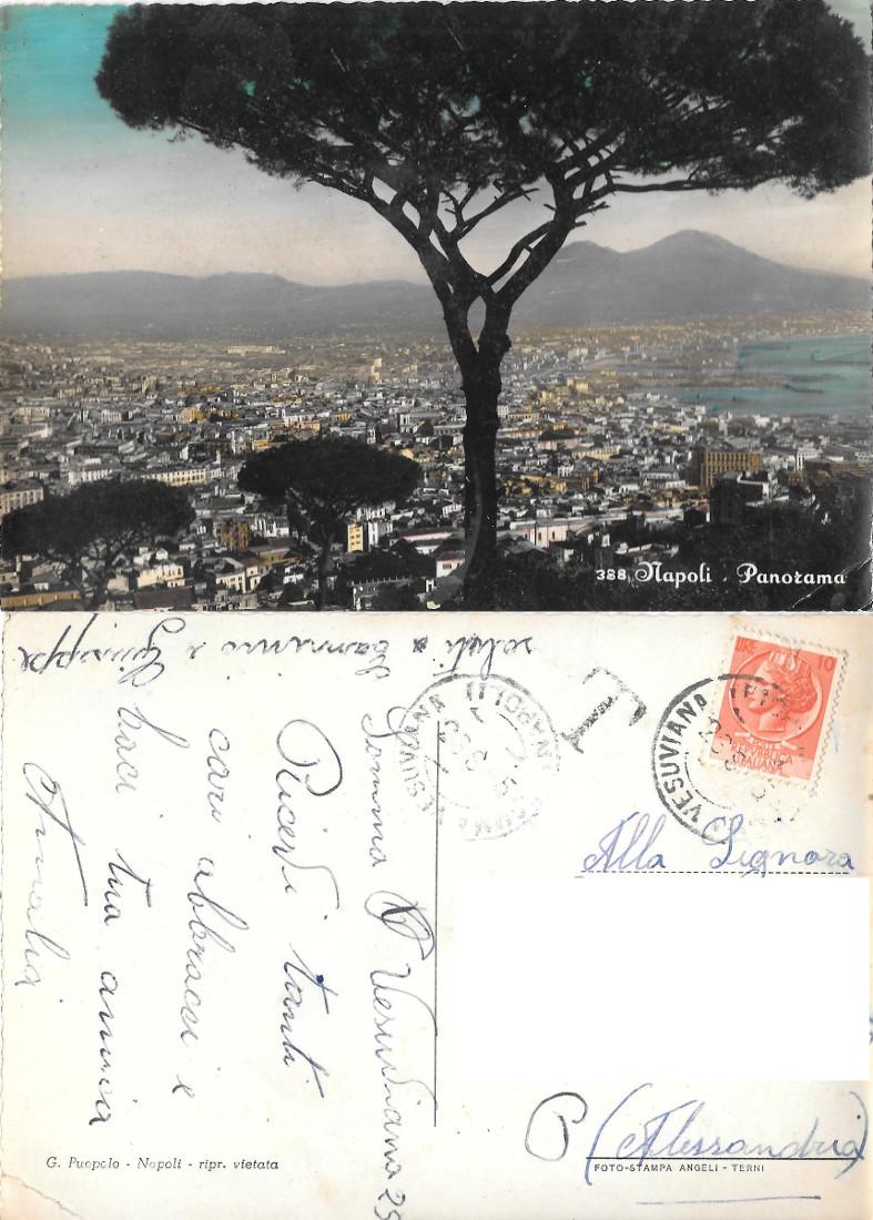 Napoli. Panorama con Vesuvio. Viaggiata