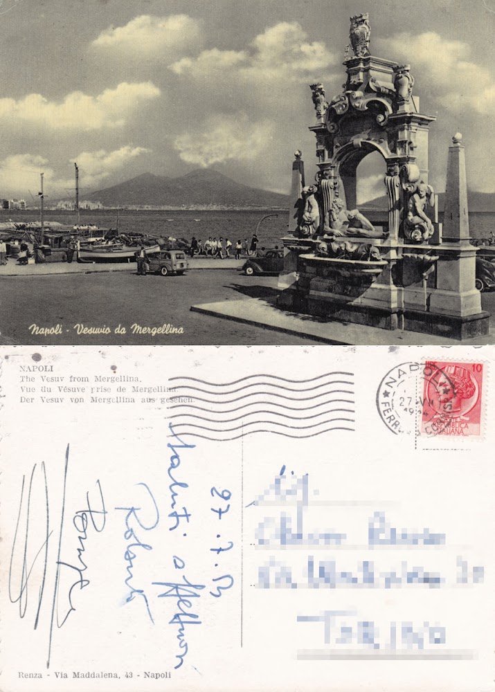 Napoli. Vesuvio da Mergellina. Viaggiata