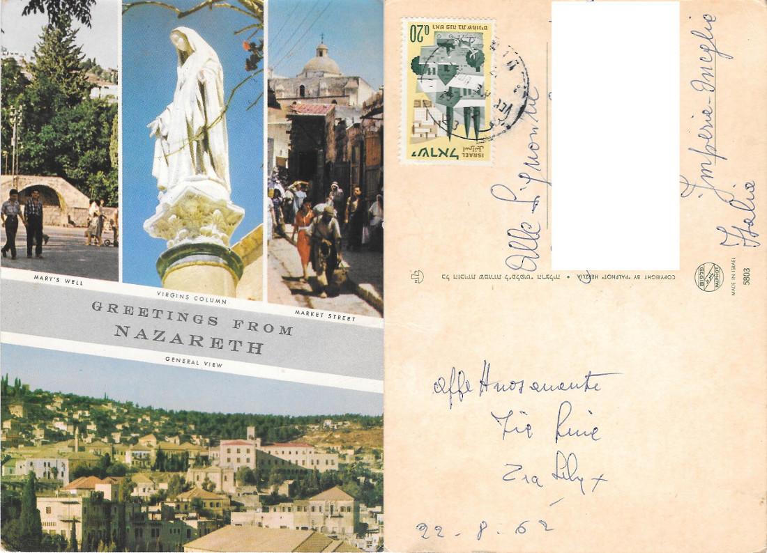 Nazareth. Vedutine. Viaggiata 1962
