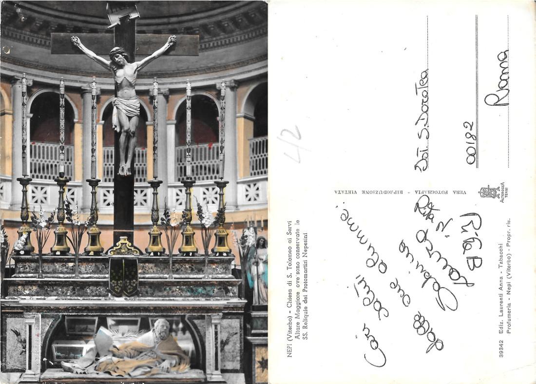 Nepi. Chiesa di S. Tolomeo dei Servi. Scritta