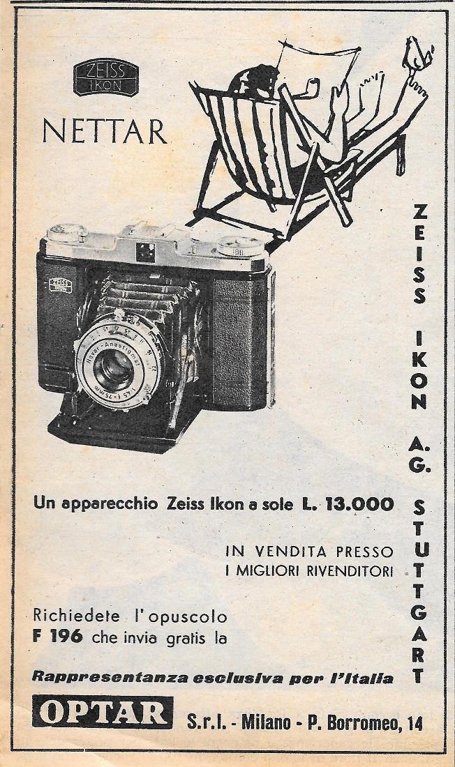 Nettar. Zeiss Ikon. Advertising 1956