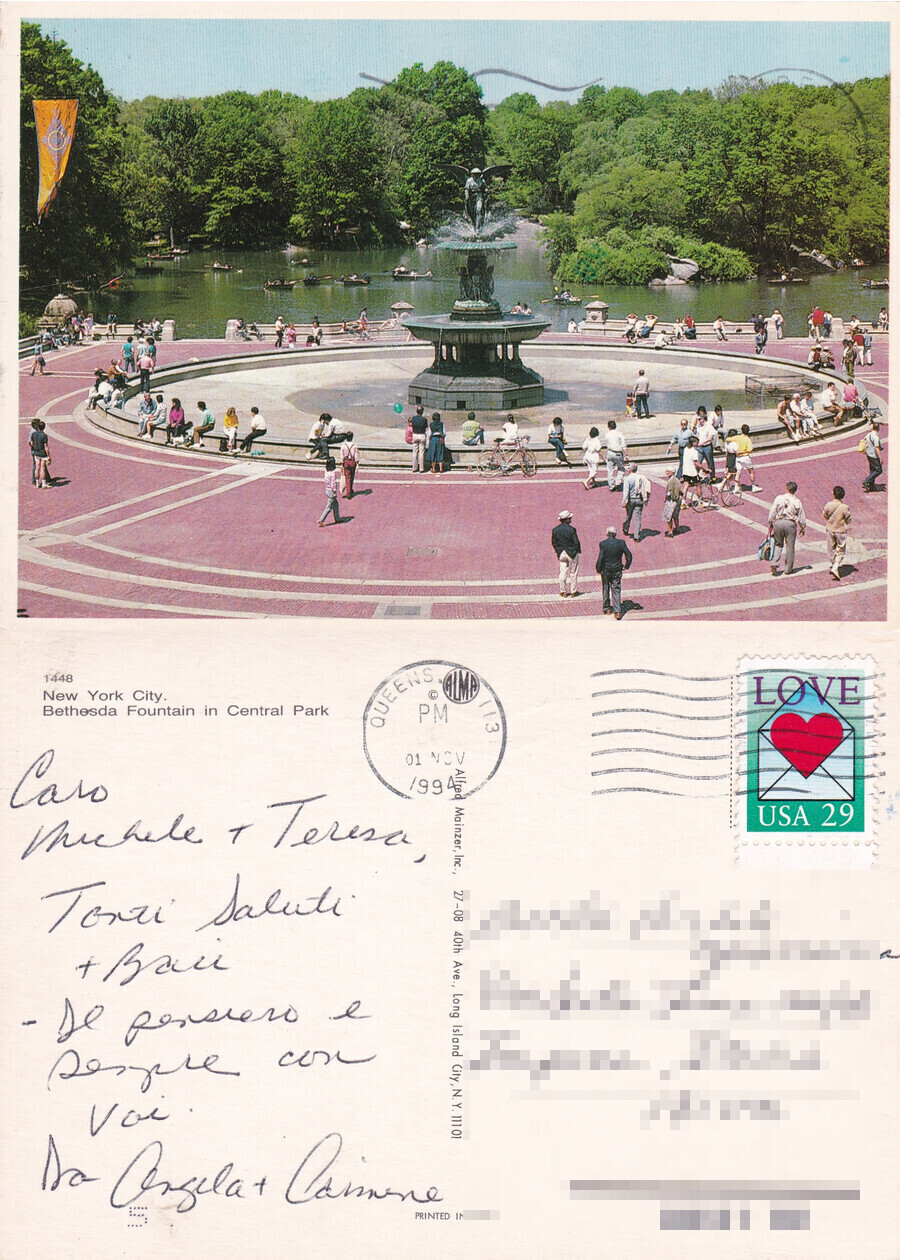 New York. Bethesda Fountain in Central Park. Viaggiata 1994