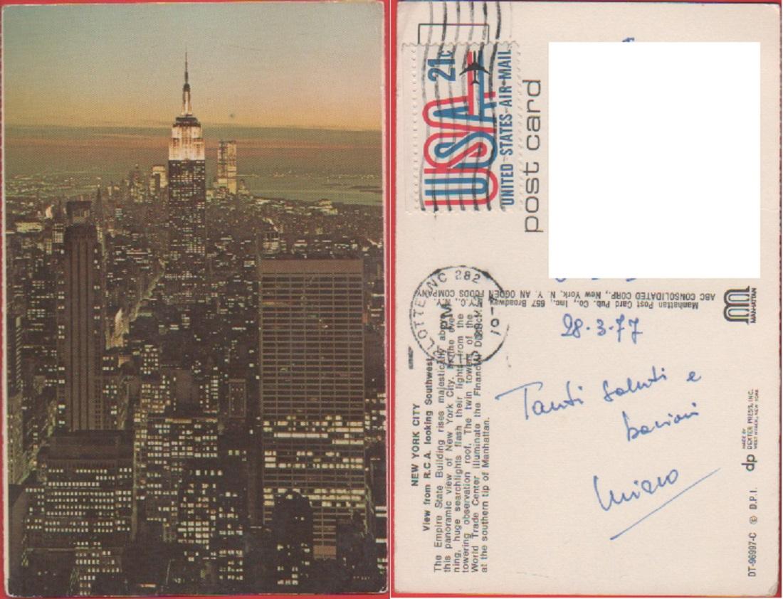 New York City. View from RCA looking Southwest. Viaggiata 1977