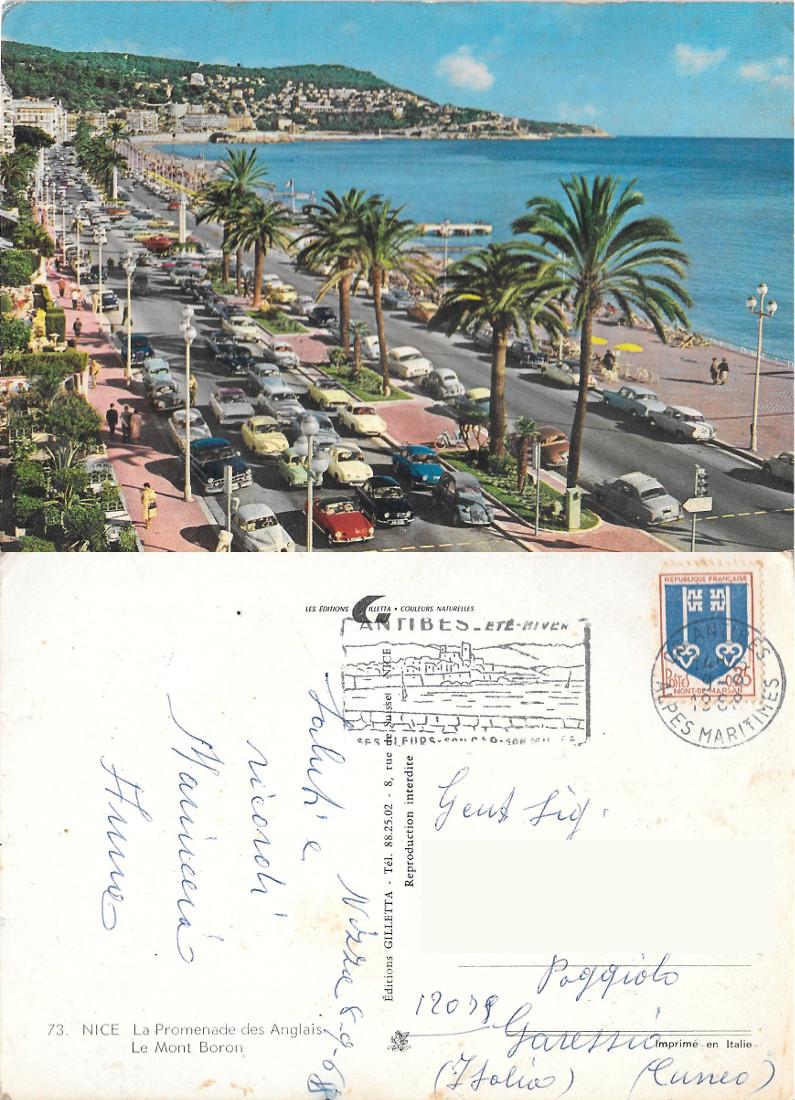 Nice. La Promenade des Anglais. Viaggiata 1968