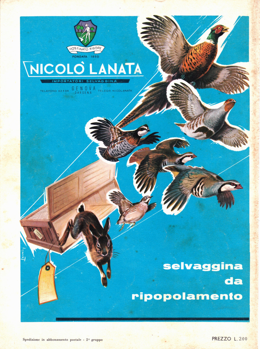 Nicolò Lanata selvaggina da ripopolamento. Advertising 1963