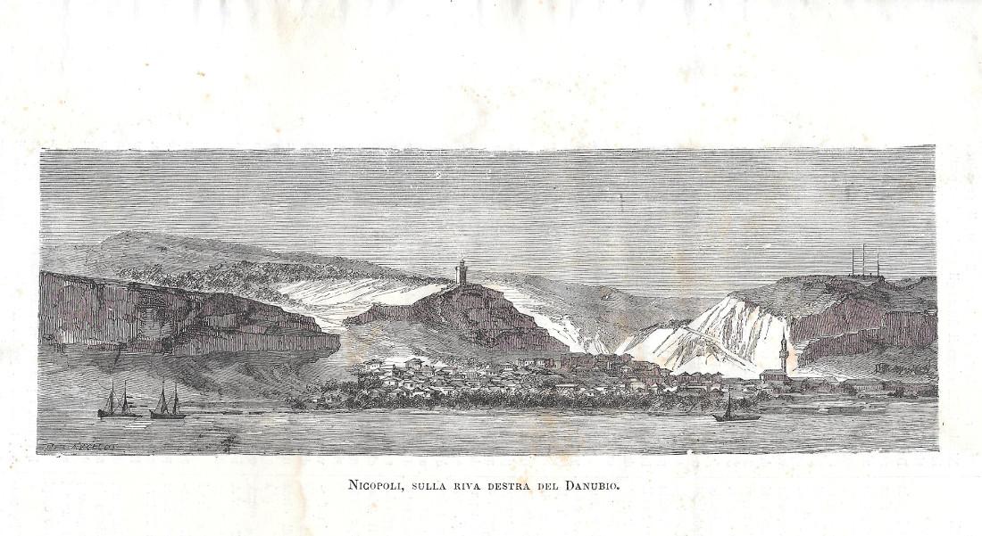Nicopoli sulla riva destra del Danubio. Stampa 1877