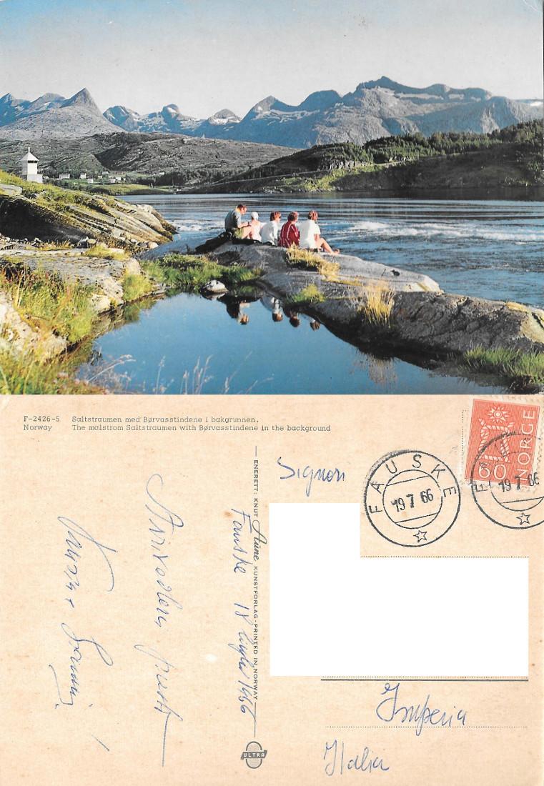 Norway. The malstrom Saltstraumen. Viaggiata 1966