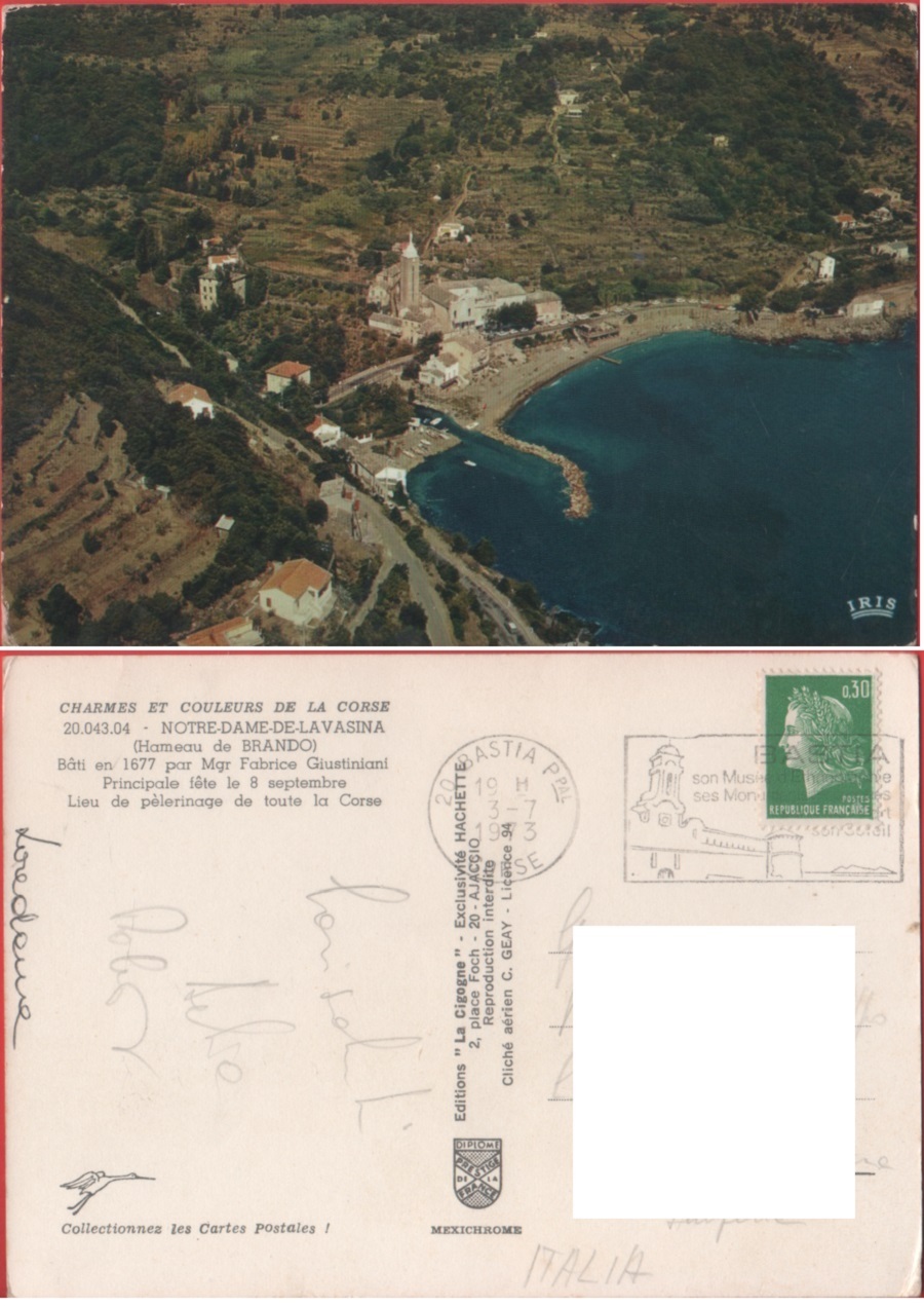 Notre Dame de La Vasina. Viaggiata 1973