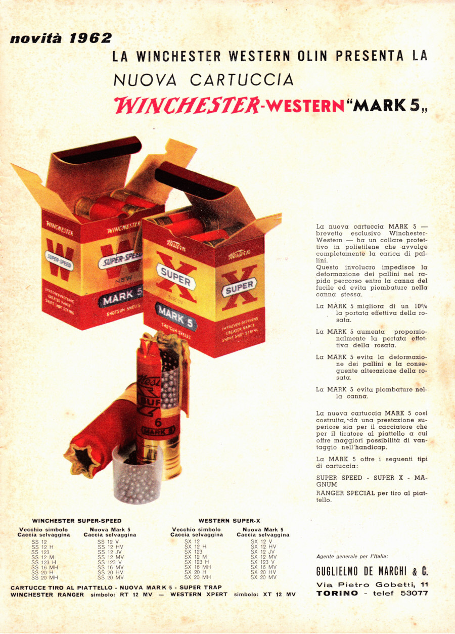 Nuova cartuccia Winchester Mark 5. Advertising 1962