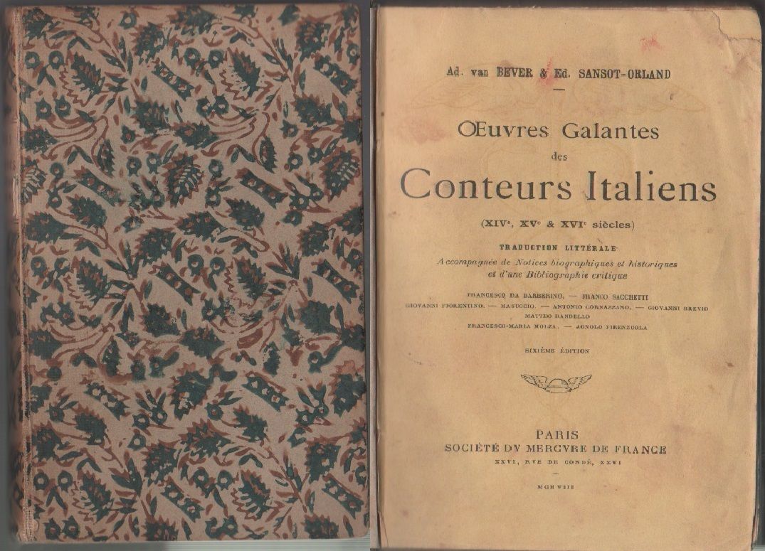 Oeuvres galantes des conteurs italiens (XIV-XV-XVI siecles) - van Bever …