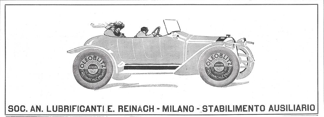 Oleoblitz. Soc. An. Lubrificanti Reinach. Milano. Advertising 1916