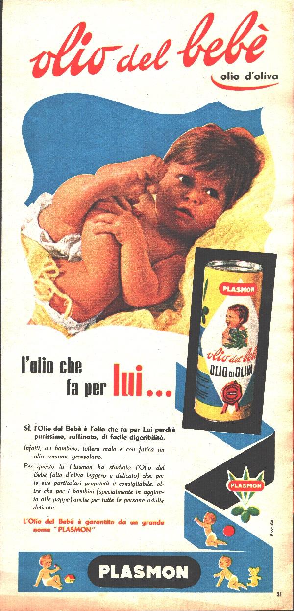 Olio d'oliva Plasmon. Pubblicità 1963