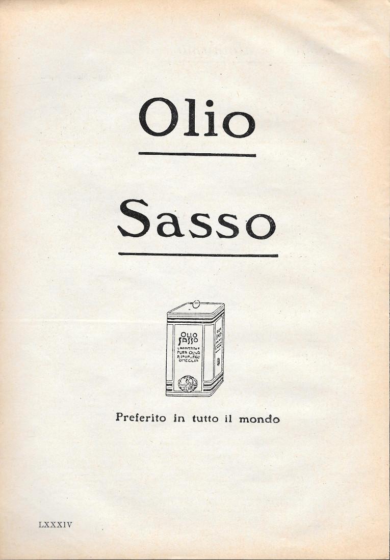 Olio Sasso. Preferito in tutto il mondo. Advertising 1935