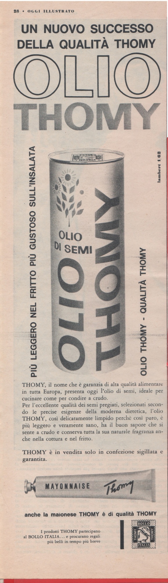 Olio Thomy. Advertising 1962